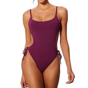 Women's Strappy Cutout Swimsuit Adjustable Straps Removable Pads Quick Dry Beach Bathing Suit