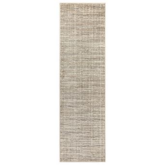 World Rug Gallery Textured High-Low Indoor Runner Rug, Neutral Sandstone Design, Jute Backing