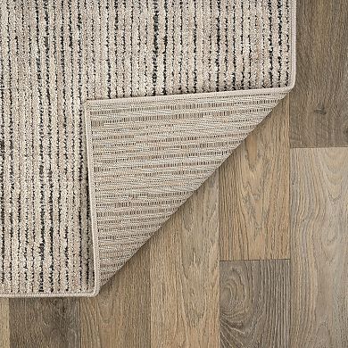 World Rug Gallery Textured High-Low Indoor Runner Rug, Neutral Sandstone Design, Jute Backing