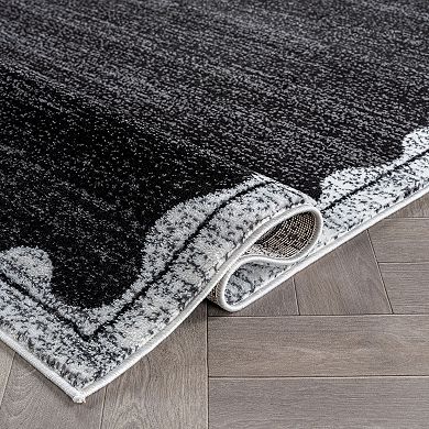 World Rug Gallery Modern Abstract Grid Indoor Area Rug, Polypropylene with Jute Backing for Living