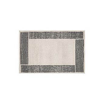 World Rug Gallery Modern Minimal Bordered Area Rug for Living Room, Bedroom, or Entryway Low Pile
