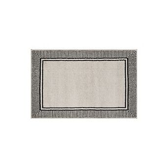 World Rug Gallery Modern Distressed Bordered Area Rug for Living Room, Bedroom, or Entryway Low