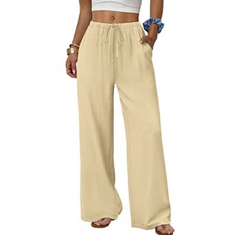 Women's Casual High Waist Wide Leg Long Pants Trousers