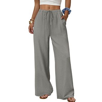 Women's Casual High Waist Wide Leg Long Pants Trousers