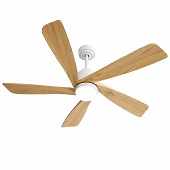 52-Inch Ceiling Fan with Light, Quiet Wood Blades and Year-Round Comfort