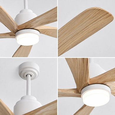 52-Inch Ceiling Fan with Light, Quiet Wood Blades and Year-Round Comfort