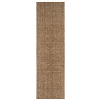 World Rug Gallery Geometric Indoor/Outdoor Flat Woven Area Rug - Natural Jute-Style, Easy-Care Patio