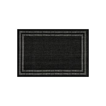 World Rug Gallery Border Indoor/Outdoor Flat Woven Area Rug - Natural Jute-Style, Easy-Care Patio