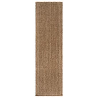 World Rug Gallery Border Indoor/Outdoor Flat Woven Area Rug - Natural Jute-Style, Easy-Care Patio