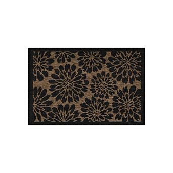 World Rug Gallery Floral Indoor/Outdoor Flat Woven Area Rug - Natural Jute-Style, Easy-Care Patio