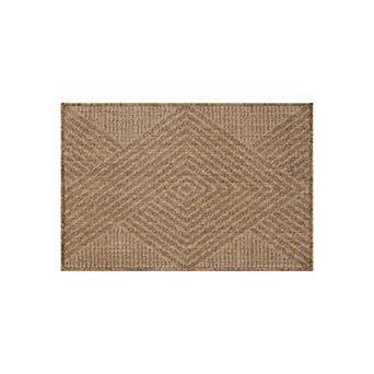 World Rug Gallery Striped Indoor/Outdoor Flat Woven Area Rug - Natural Jute-Style, Easy-Care Patio