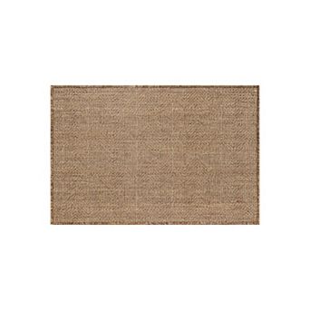 World Rug Gallery Diamond Grid Indoor/Outdoor Flat Woven Area Rug - Natural Jute-Style, Easy-Care