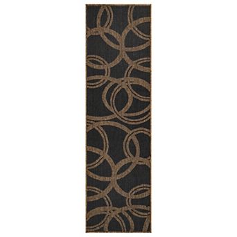 World Rug Gallery Abstract Indoor/Outdoor Flat Woven Area Rug - Natural Jute-Style, Easy-Care Patio
