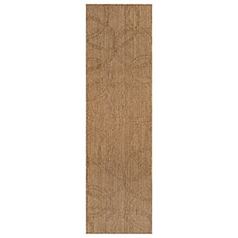 World Rug Gallery Abstract Indoor/Outdoor Flat Woven Area Rug - Natural Jute-Style, Easy-Care Patio