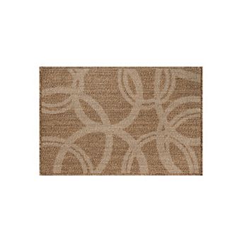 World Rug Gallery Abstract Indoor/Outdoor Flat Woven Area Rug - Natural Jute-Style, Easy-Care Patio