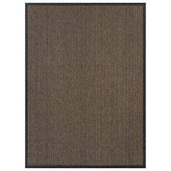 World Rug Gallery Border Indoor/Outdoor Flat Woven Area Rug - Natural Jute-Style, Easy-Care Patio