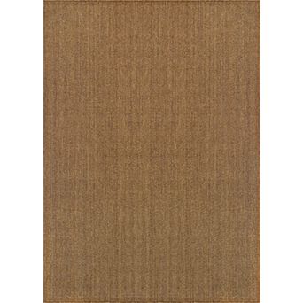 World Rug Gallery Border Indoor/Outdoor Flat Woven Area Rug - Natural Jute-Style, Easy-Care Patio
