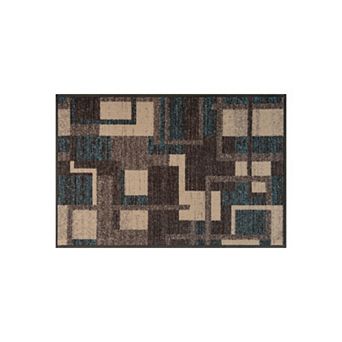 World Rug Gallery Contemporary Geometric Power Loomed Indoor Area Rug, Vibrant Ruby Abstract