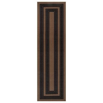 World Rug Gallery Ornate Framed Border Power Loomed Indoor Area Rug, Bold Crimson Decorative Frame