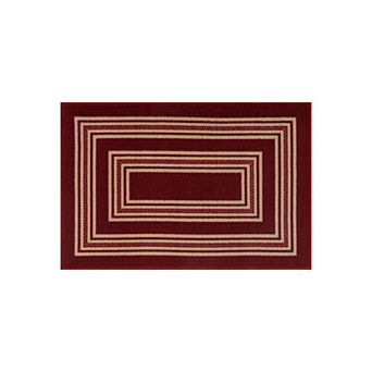 World Rug Gallery Ornate Framed Border Power Loomed Indoor Area Rug, Bold Crimson Decorative Frame