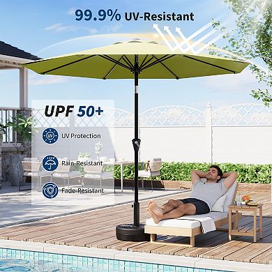 9FT Outdoor Table Umbrella with Push Button Tilt and Crank,without base