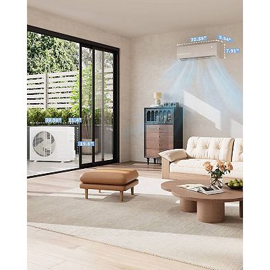 11500 BTU Mini Split AC, 17 SEER2, 115V, R32, WiFi Alexa, 750 Sq Ft