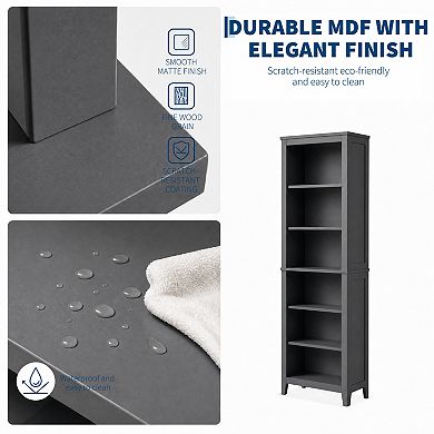 6-Tier Tall Bookshelf, 70.3" Display Storage Shelf Organizer