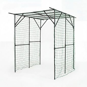 Metal Garden Arch Trellis Outdoor 78"Hx 59"Wx 78"L, Rust-Resistant Steel with Netting for vegetables