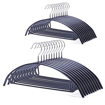 Heavy Duty PVC Coating Non Slip Clothes Hangers 20 Pack Multi Use