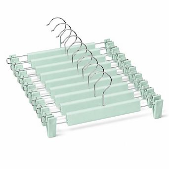 10 Pack Space Saving Skirt Pants Hangers With Clips 360 Swivel Hooks