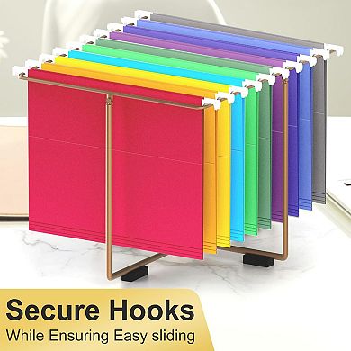 50 Pack Letter Size Hanging File Folders 10 Colors 1/5 Cut Tabs Expandable Organizer