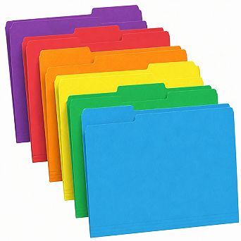 120 Pack Colored File Folders 1/3 Cut Tab Letter Size Organizing For Office School Business