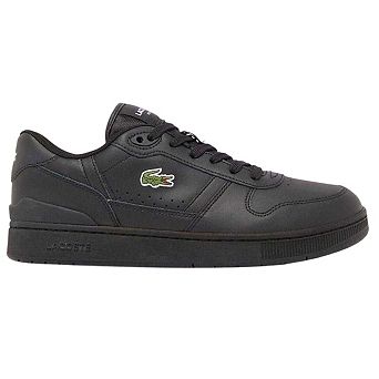 Lacoste Mens T-Clip Leather Flat Trainers