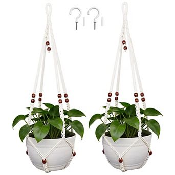 35 Inch Macrame Plant Hanger Cotton Cord Boho Home Decor Indoor Outdoor