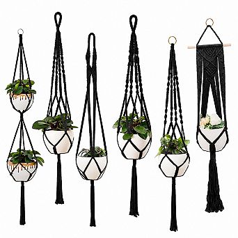 Macrame Plant Hangers Handmade Cotton Rope Indoor Outdoor Boho Decor Holders