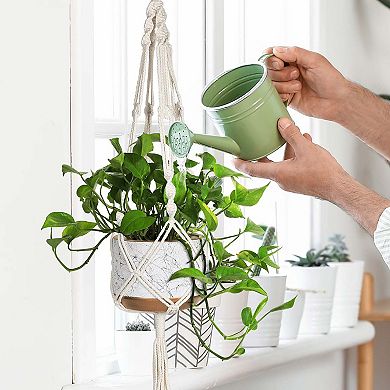 3 Pack Macrame Plant Hangers With Hooks Handmade Boho Home Decor Indoor Outdoor