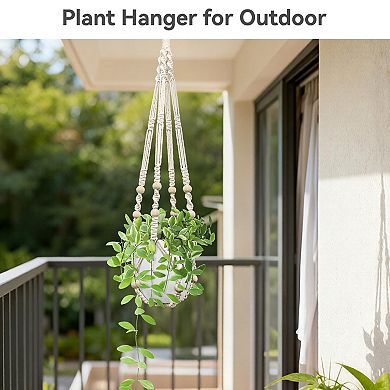 Macrame Cotton Hanging Planter Holder Boho Indoor Outdoor Home Decor