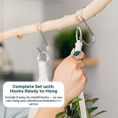 Macrame Plant Hangers With Hooks Boho Indoor Outdoor Decorative Planters