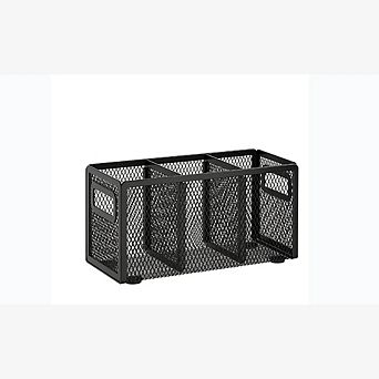 Mesh Pen Holder with 3 Adjustable Compartments and Handle