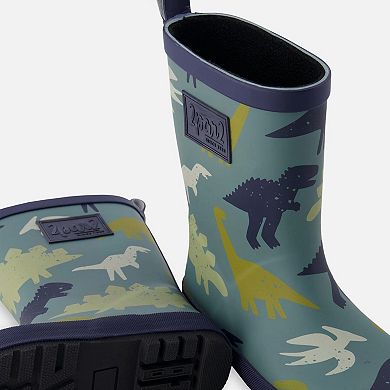 Kids Boy Rain Boots In Rubber Dinosaur Print