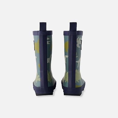 Kids Boy Rain Boots In Rubber Dinosaur Print