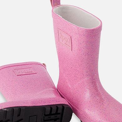Kids Girl Rain Boots In Rubber Glitter