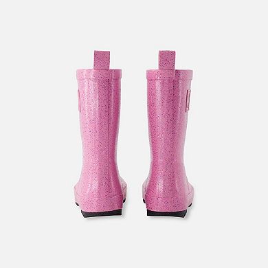 Kids Girl Rain Boots In Rubber Glitter