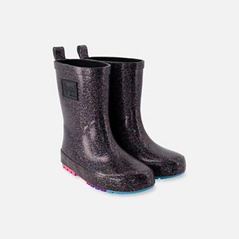 Kids Girl Rain Boots In Rubber Glitter