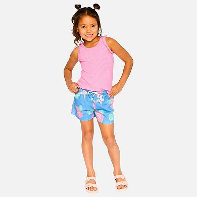 Little Kids Girl Crinkle Jersey Shorts Shell Print