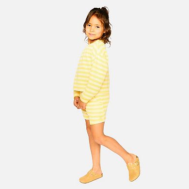 Big Kids Girl Striped Scoop Pocket Shorts