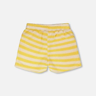 Big Kids Girl Striped Scoop Pocket Shorts
