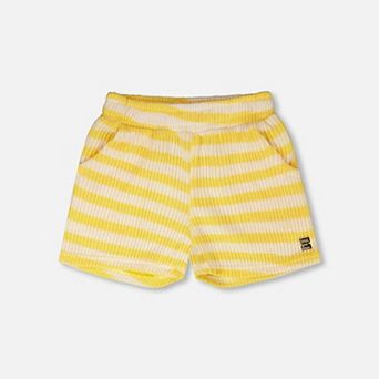 Big Kids Girl Striped Scoop Pocket Shorts