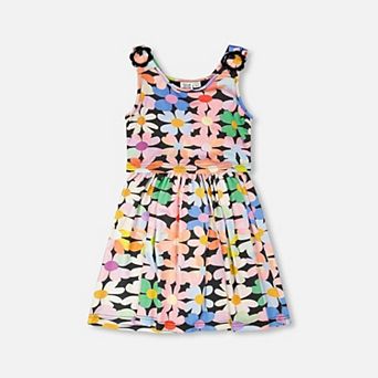 Big Kids Girl Dress Printed Flowers
