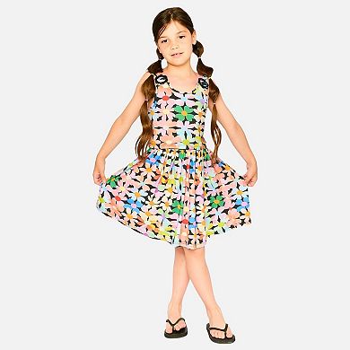 Big Kids Girl Dress Printed Flowers